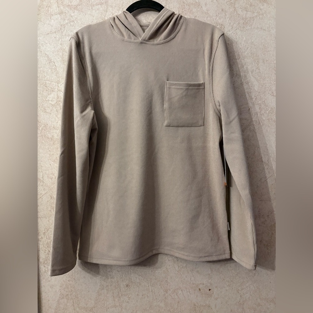 Rainforest Ribbed Long Sleeve Hoodie with Pocket